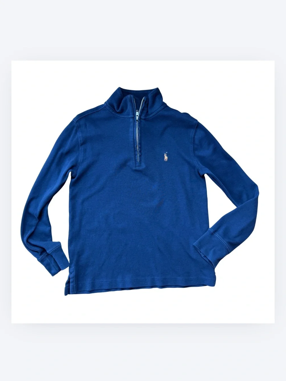 Polo Ralph Lauren Boys 8 Navy Cotton Quarter Zip Pullover